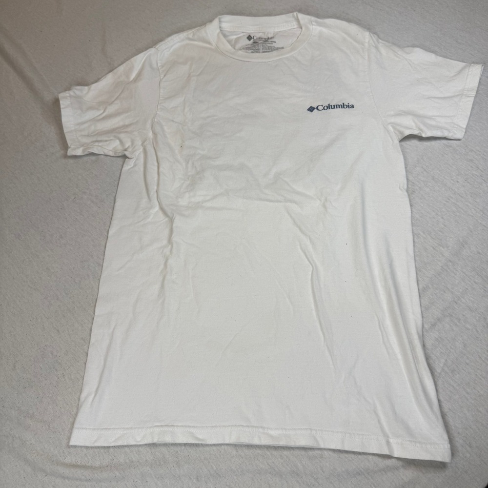 Columbia Sportswear Company Mens Graphic T Shirt White Established 1938 Size S‎